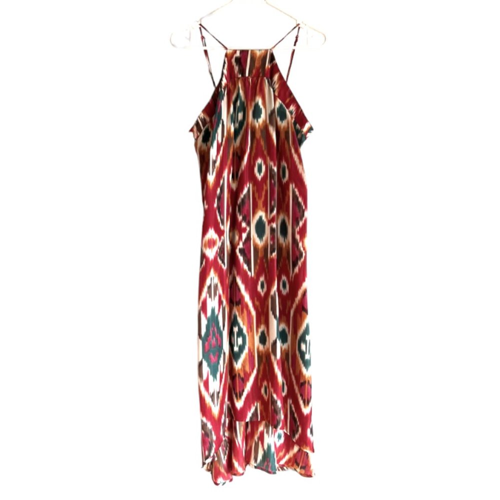 Silk Ikat Pattern High Low Dress